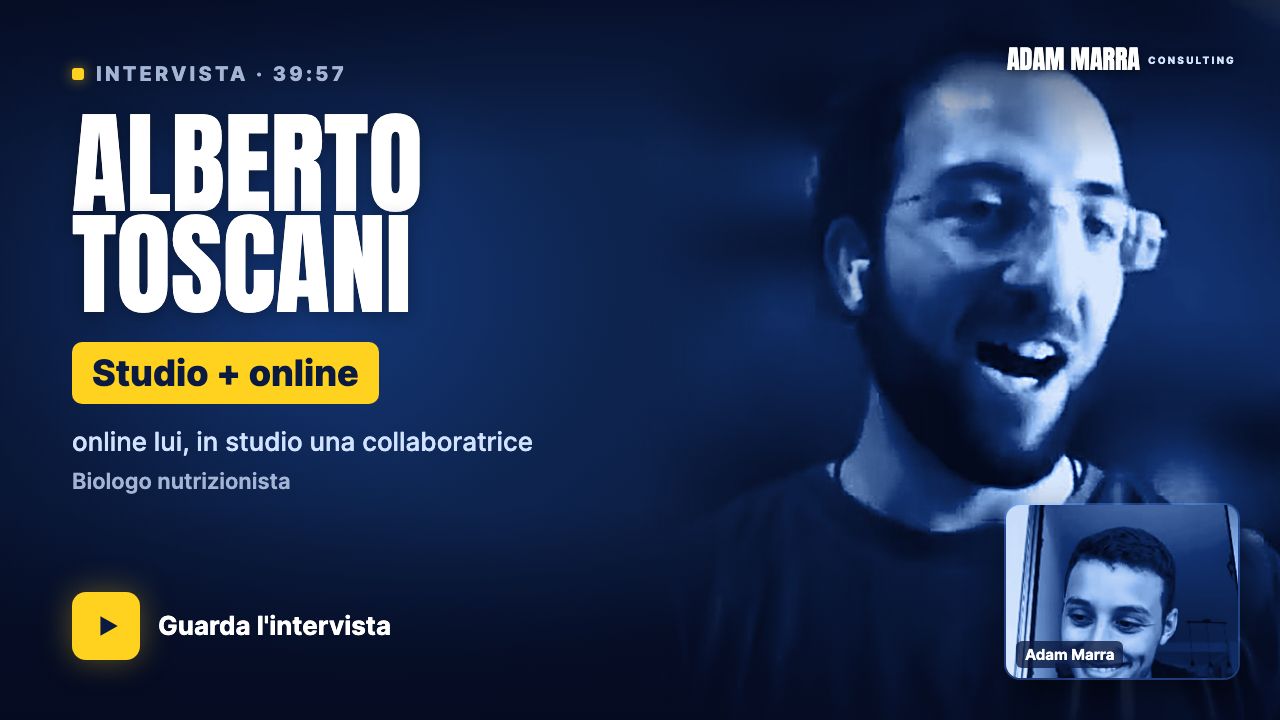 Guarda l'intervista a Alberto Toscani: Studio + online