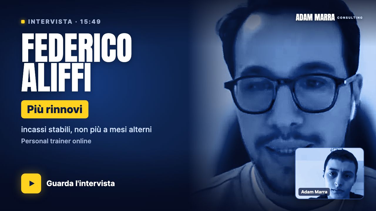 Guarda l'intervista a Federico Aliffi: Più rinnovi