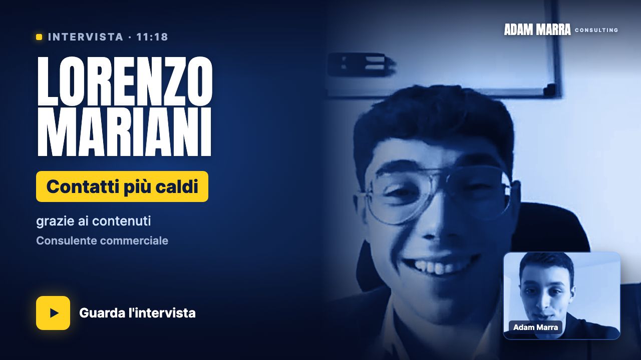 Guarda l'intervista a Lorenzo Mariani: Contatti più caldi